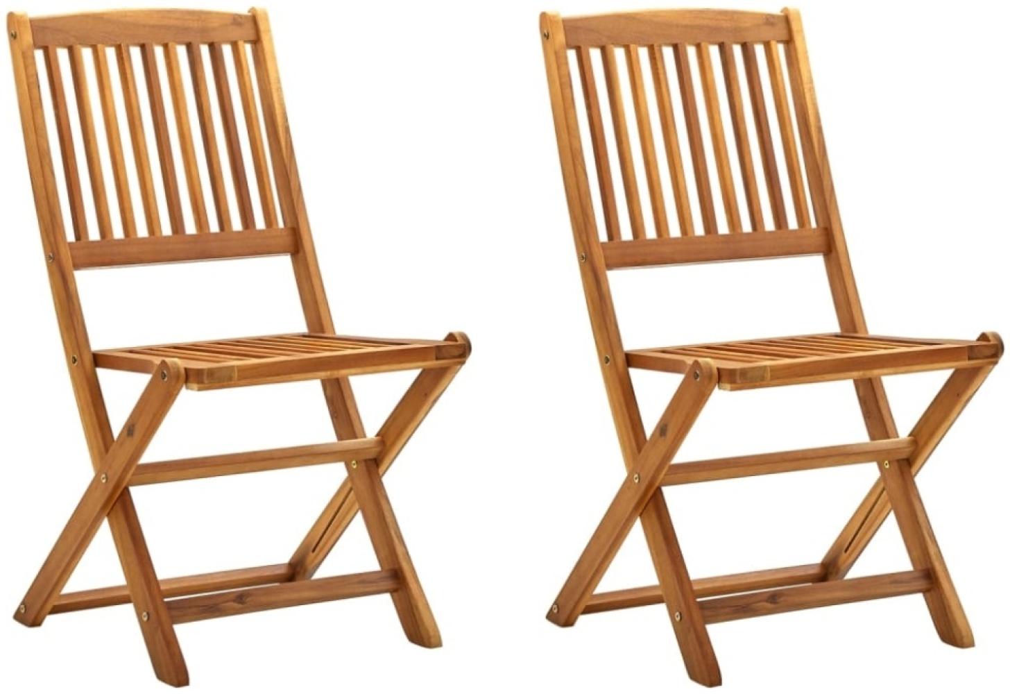 vidaXL Klappbare Gartenstühle 2 Stk. Massivholz Akazie 46339 Bild 1