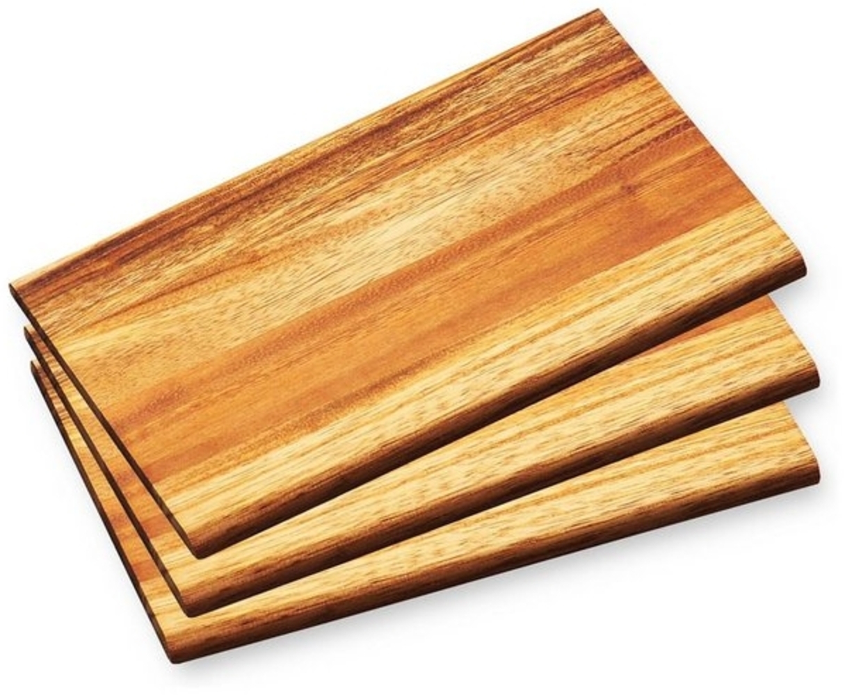 Kesper Frühstücksbrett Frühstücksbrettchen, 3er Pack, Akazienholz, Holz Schneidebrett, Akazienholz, (3-St), für den täglichen Gebrauch, ideal zum servieren von Speisen Bild 1