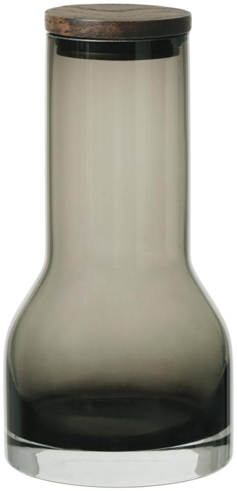 Blomus Wasserkaraffe Lungo S, Karaffe, Wasserbehälter, Glas farbig, Eiche, Silikon, Smoke, 600 ml, 64171 Bild 1