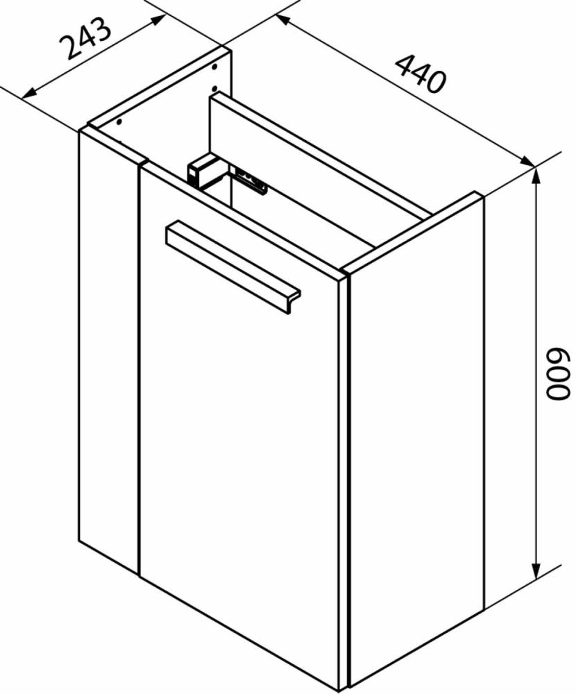 Fackelmann SBC A-VERO Gäste WC Set 2-teilig 45 cm, Braun hell, rechts, Glas Weiß Bild 1