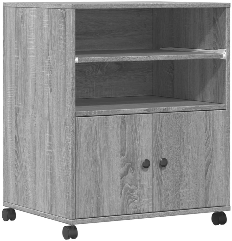 vidaXL Druckerständer mit Rollen Grau Sonoma 60x48x74 cm 840637 Bild 1