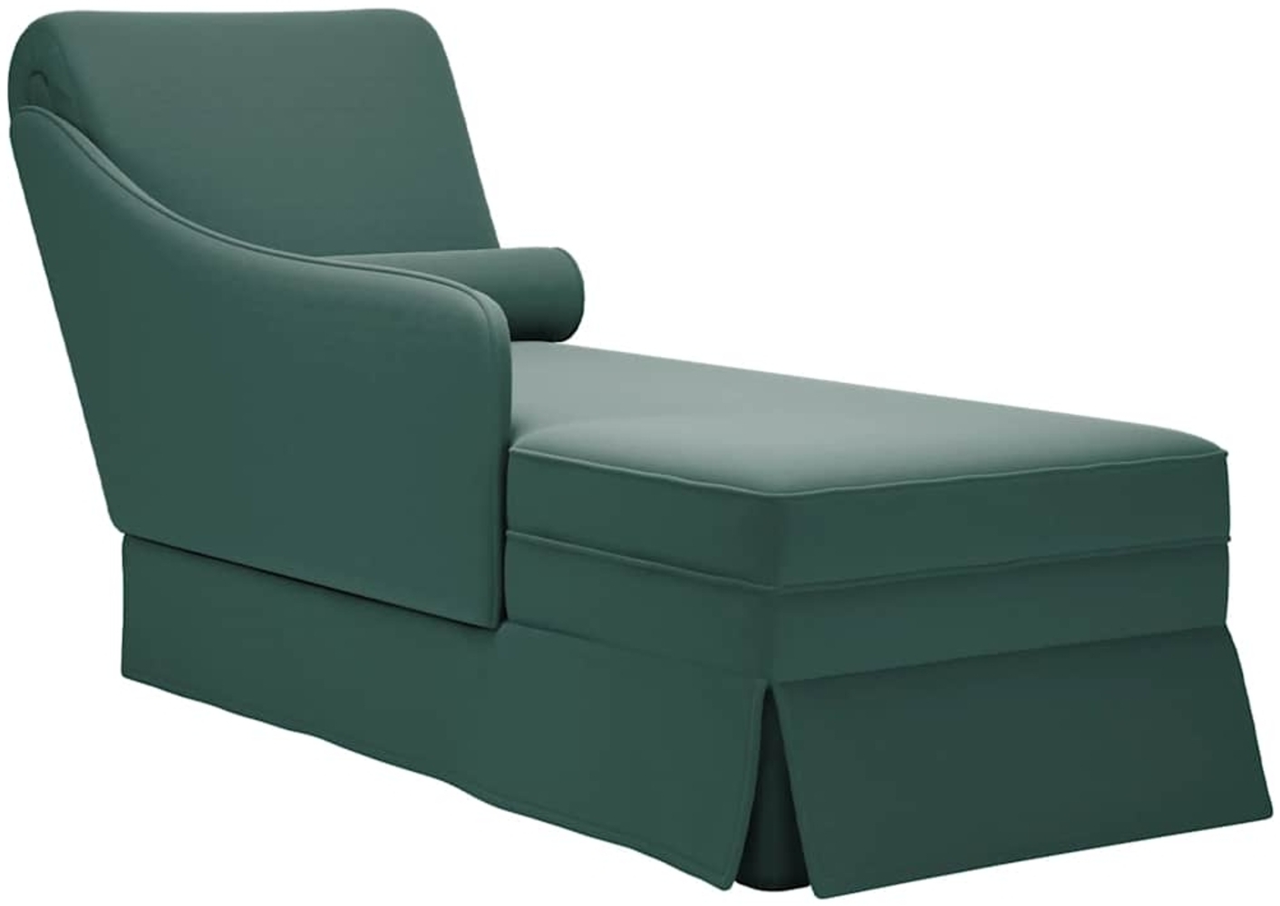 vidaXL Chaiselongue mit Nackenrolle Rechter Armlehne Dunkelgrün Samt 4009784 Bild 1