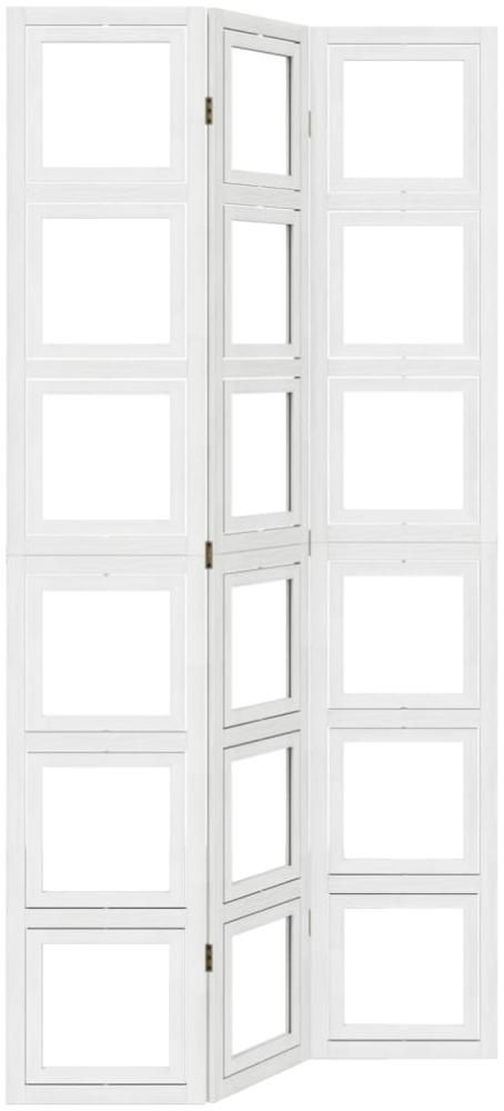 vidaXL 3-tlg. Raumteiler Weiß Massivholz Paulownia 358688 Bild 1