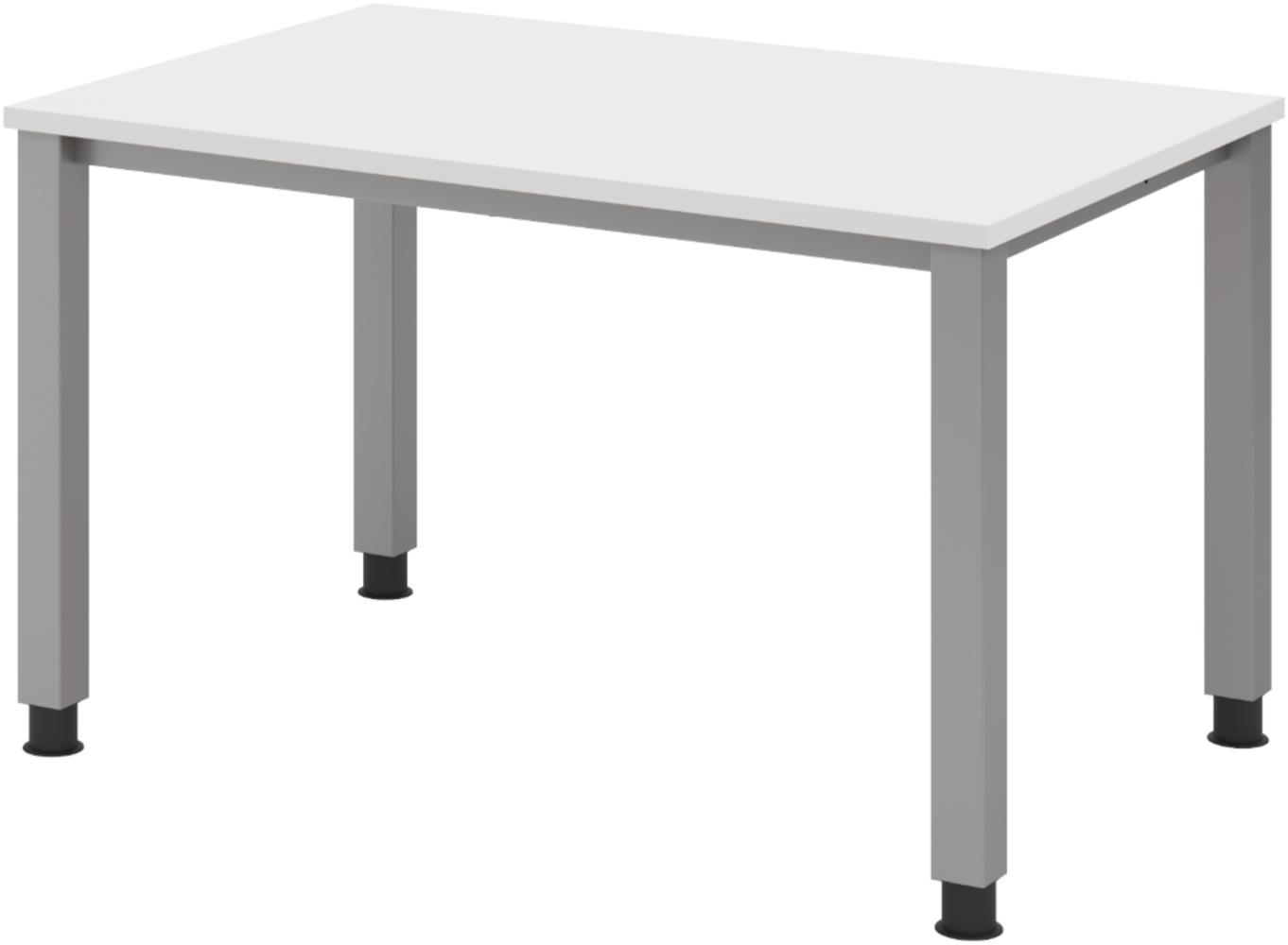 bümö manuell höhenverstellbarer Schreibtisch 120x80 cm in weiß - PC Tisch höhenverstellbar & klein, höhenverstellbarer Tisch Büro, kleiner Computertisch verstellbar, Q-Serie, QS-12-W Bild 1