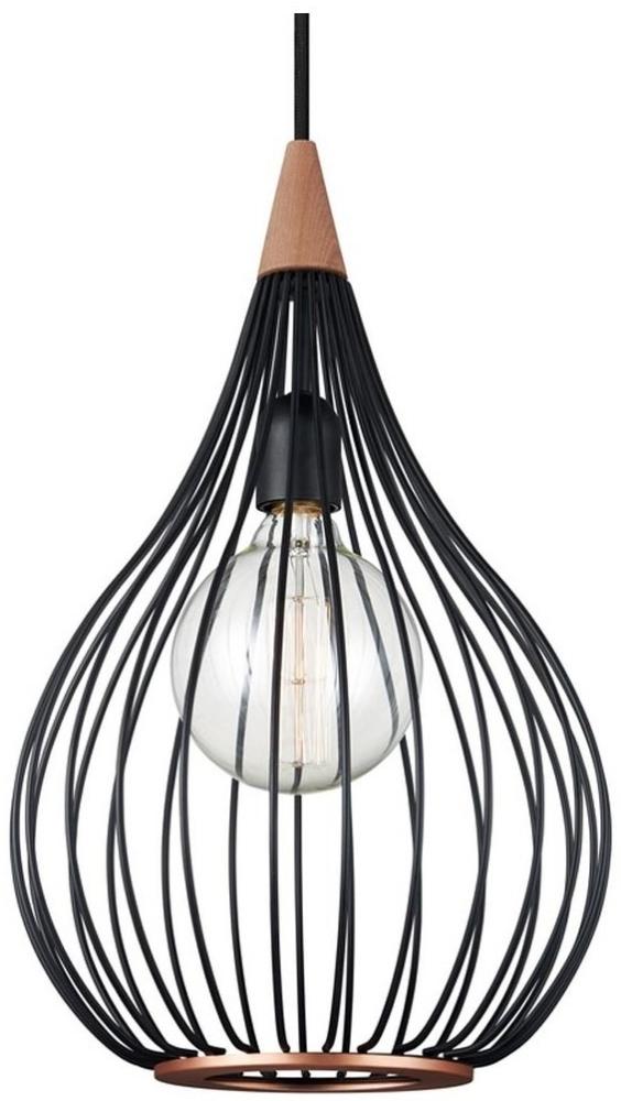 Halo Design No. 990914 LED Pendelleuchte DROPS, schwarz matt-Holz Ø 30 Bild 1