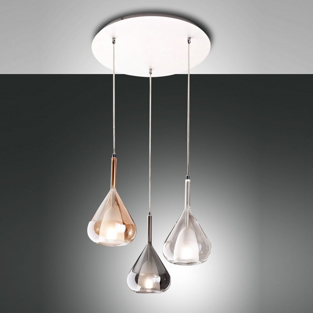 FABAS LUCE No. 3481-47-297 Pendelleuchte Lila mehrfarbig E27 3-flammig Bild 1
