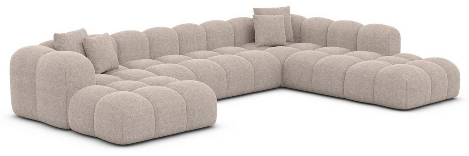 Sofa Dreams Wohnlandschaft Polster Stoffsofa Modern Ottomane Couch Samtstoff Formentera XXL, Loungesofa Bild 1