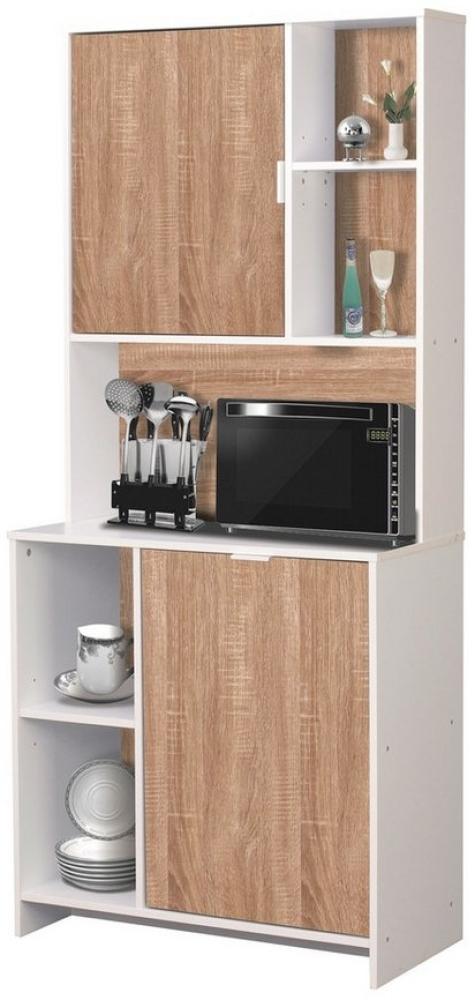 HTI-Living Hochschrank Küchenschrank Malin Weiß Sonoma (Stück, 1-St, 1 Küchenschrank) Küchenbuffet Bild 1