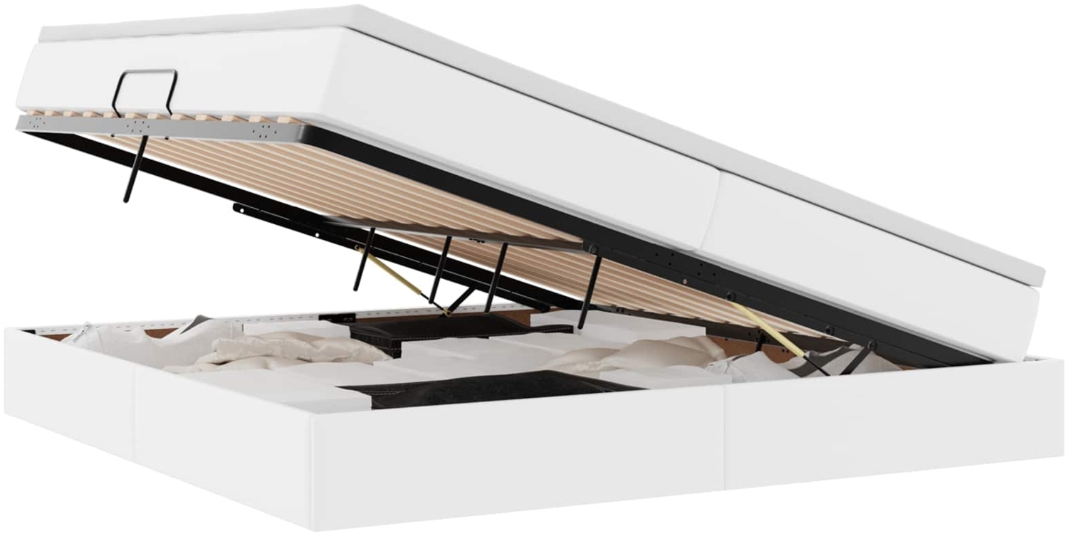 vidaXL Aufbewahrungsbett mit Matratze Weiß 200x200 cm Kunstleder 3370179 Bild 1