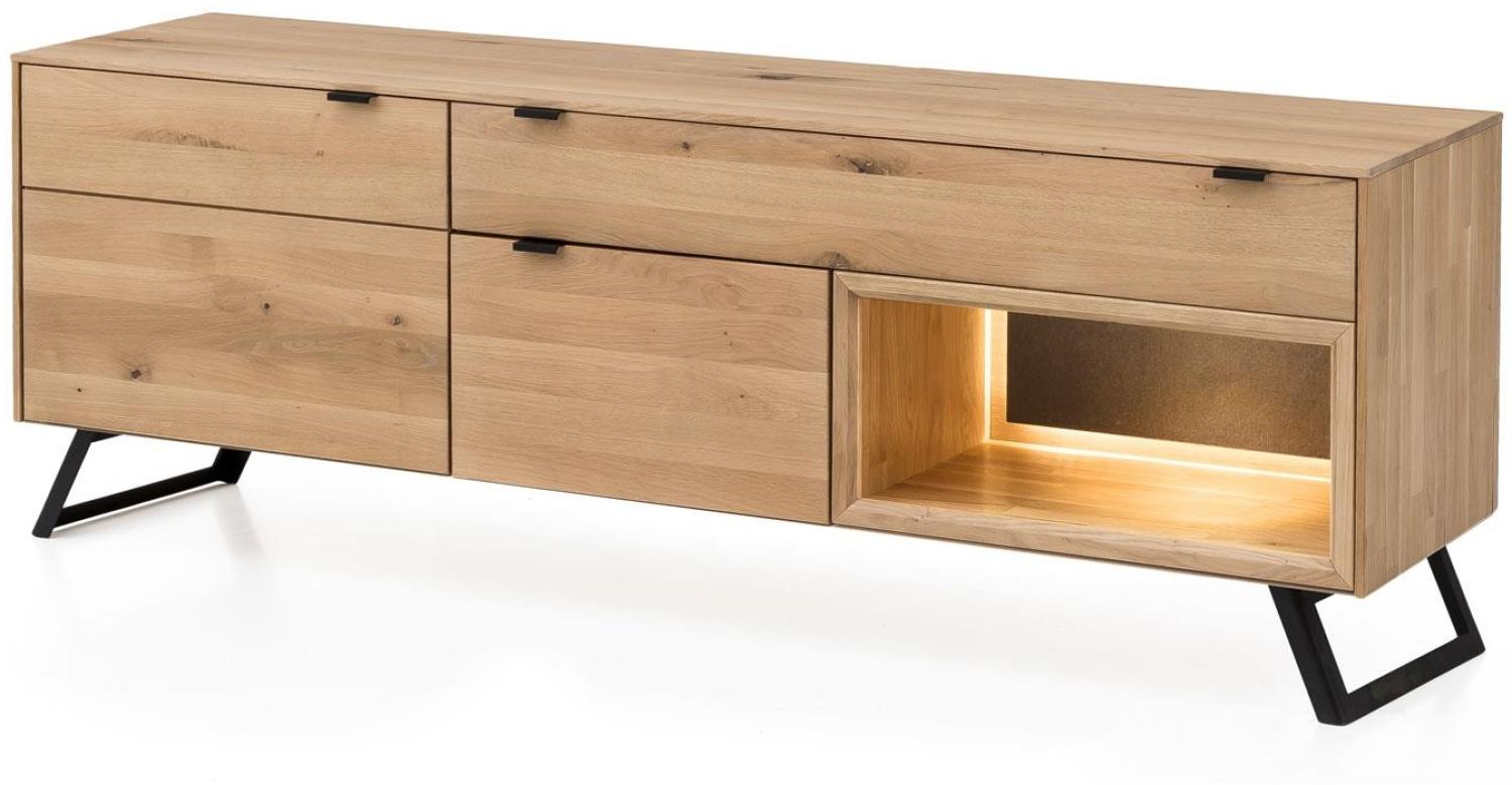 TV-Lowboard LISSABON in massiver Wildeiche Bianco 183x45 Bild 1
