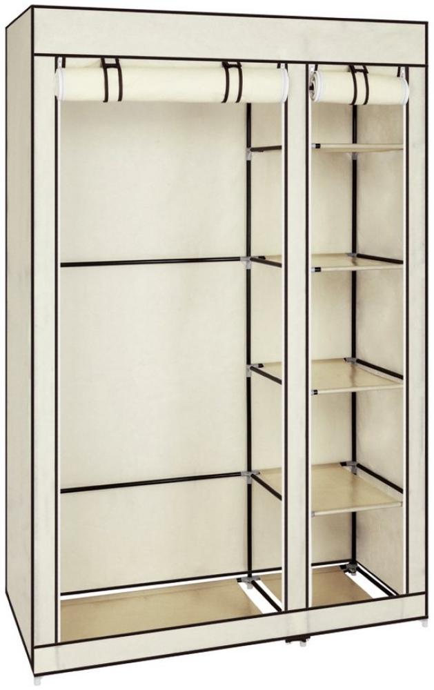 FCH Kleiderschrank Stoffschrank mit Kleiderstangen, 6 Ablagen, 110x45x175cm Bild 1