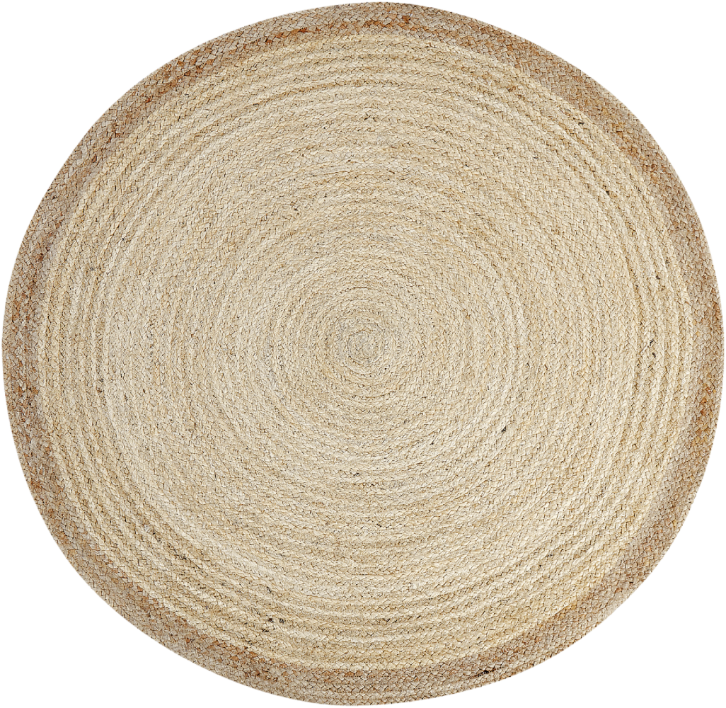 Teppich Jute hellbeige ⌀ 120 cm Kurzflor MENEMEN Bild 1