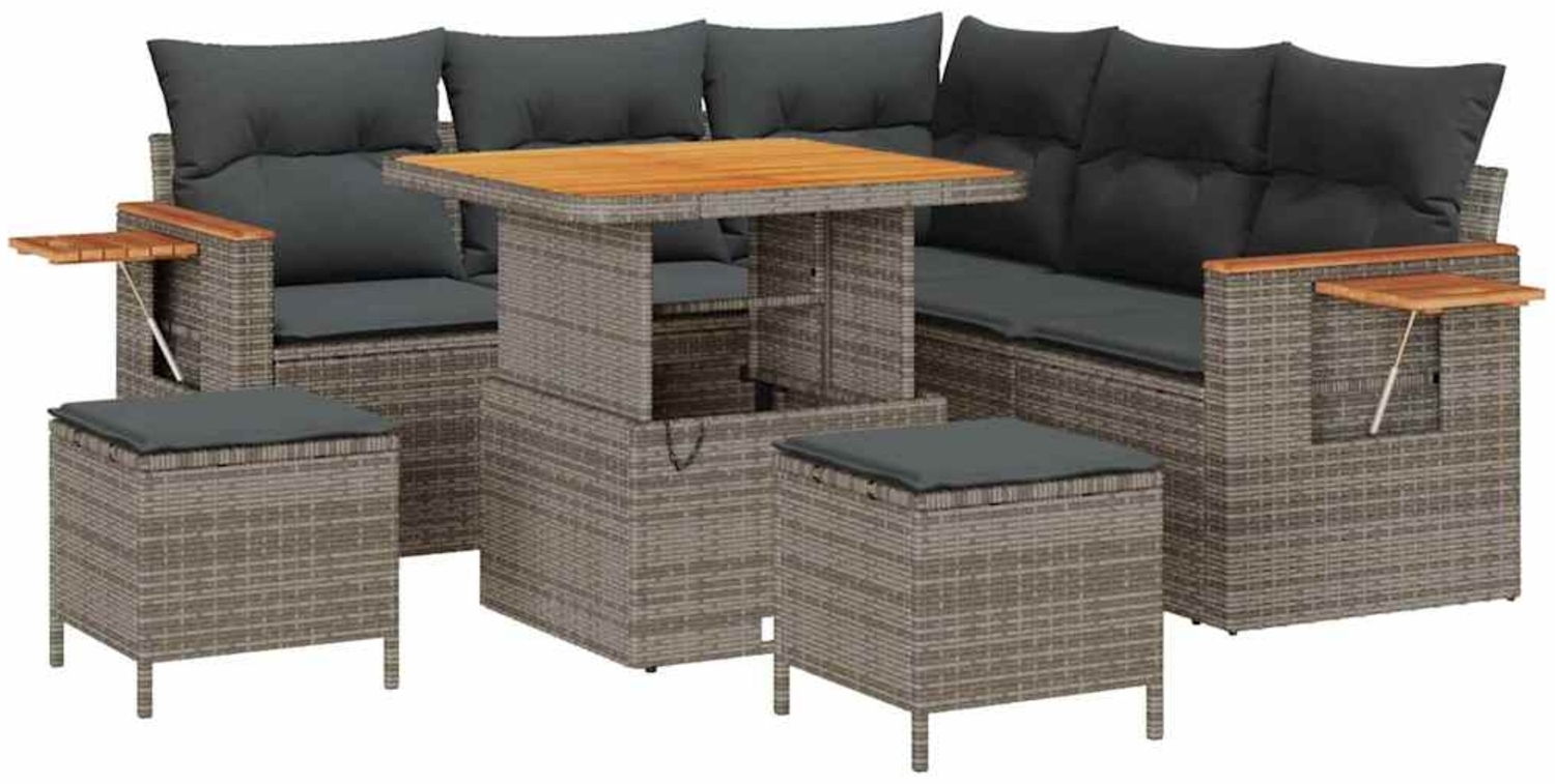 vidaXL Garten-Sofa-Set mit Kissen 8 pcs Grau 3363173 Bild 1