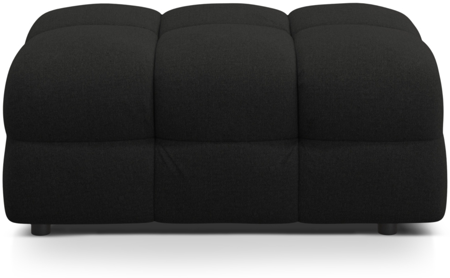 Micadoni Hocker Kendal 1-Sitzer Strukturierter Stoff Schwarz Buchenholz schwarz Bild 1