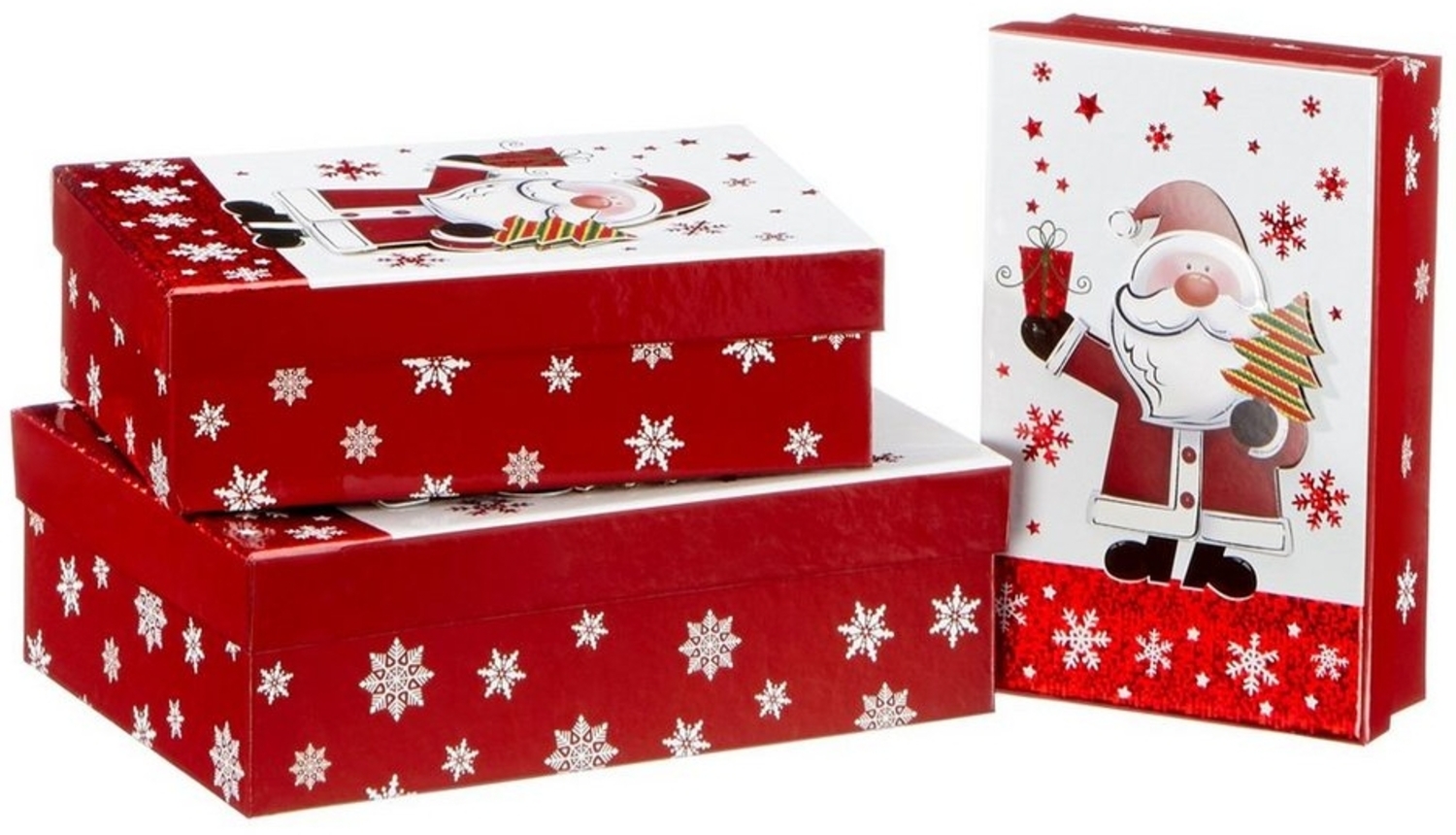 Annastore Geschenkbox 3-tlg. Set Geschenkboxen Geschenkkarton Weihnachten, Weihnachtsverpackung Bild 1