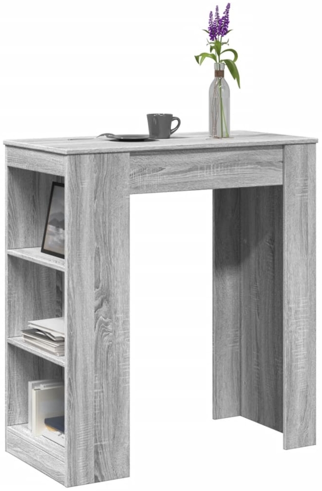 vidaXL Bartisch mit Regal Grau Sonoma 95x47x103,5 cm Holzwerkstoff 854387 Bild 1