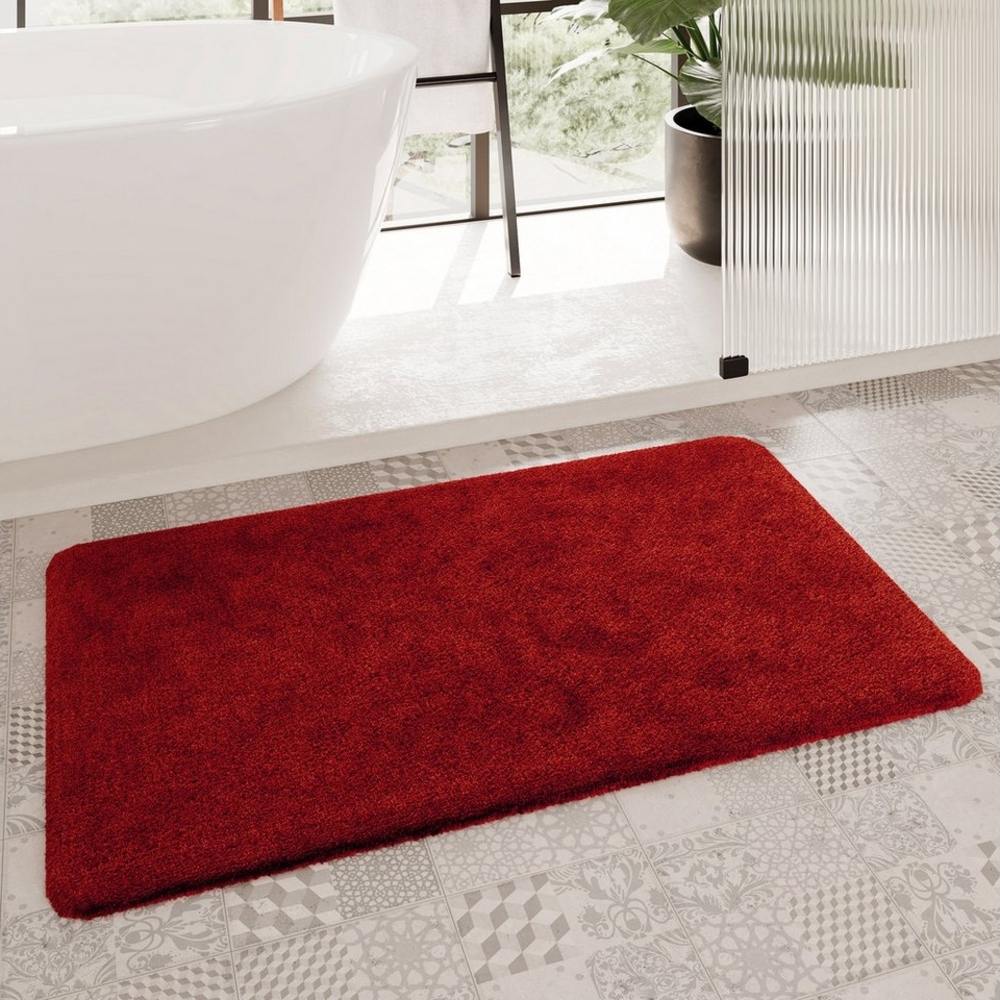 Homie Living Badematte Porto Azzurro, Höhe 30 mm, rutschhemmend beschichtet, fußbodenheizungsgeeignet, schnell trocknend, Polyester, rechteckig, Badteppich, uni, rechteckig & rund, waschbar, Badezimmerteppich Bild 1