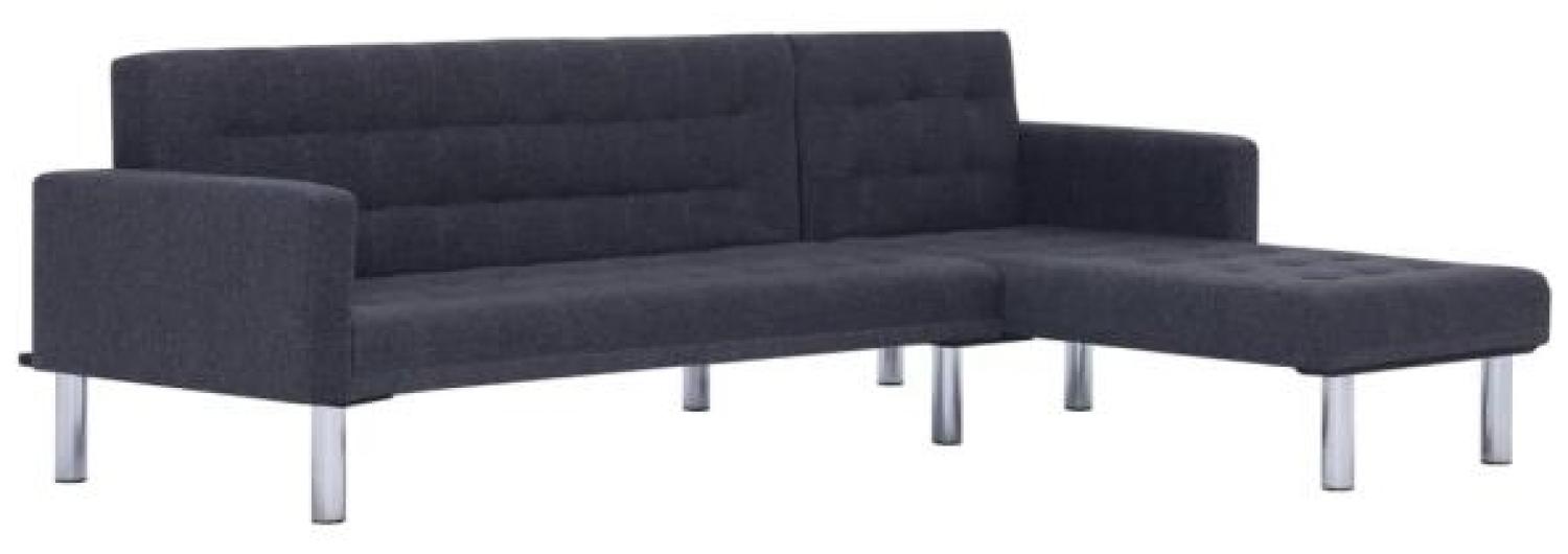 vidaXL L-förmiges Schlafsofa Dunkelgrau Polyester Bild 1