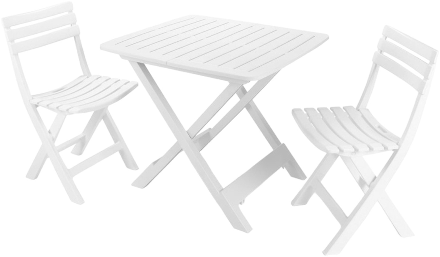 Dmora Outdoor-Lounge-Set Viticuso, Gartenkomposition mit 2 Sesseln und 1 Tisch, Camping-Lounge, 100 % Made in Italy, Weiß Bild 1