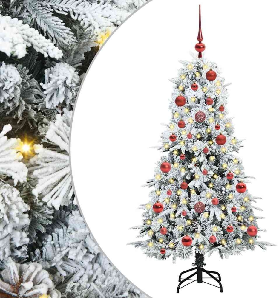 vidaXL Künstlicher klappbarer Weihnachtsbaum Weiß 150 cm PE und PVC 3397471 Bild 1