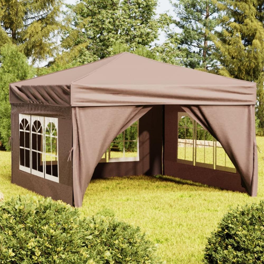 vidaXL Partyzelt Faltbar mit Seitenwänden Taupe 3x3 m 93526 Bild 1