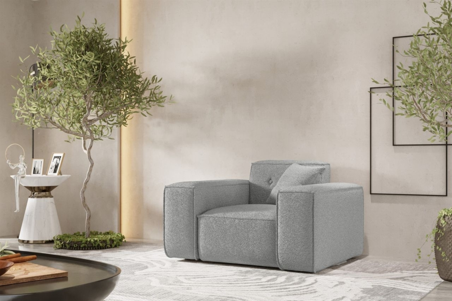 Sessel Designersessel CESINA in Stoff Ascot Bukla Grau Bild 1