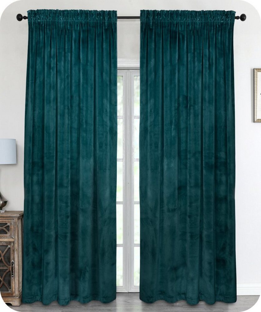 Beautex Verdunkelungsvorhang Samt Vorhang Kräuselband U-Band Gardine Velvet abdunkelnd, Hakenaufhängung (1 St), abdunkelnd Bild 1