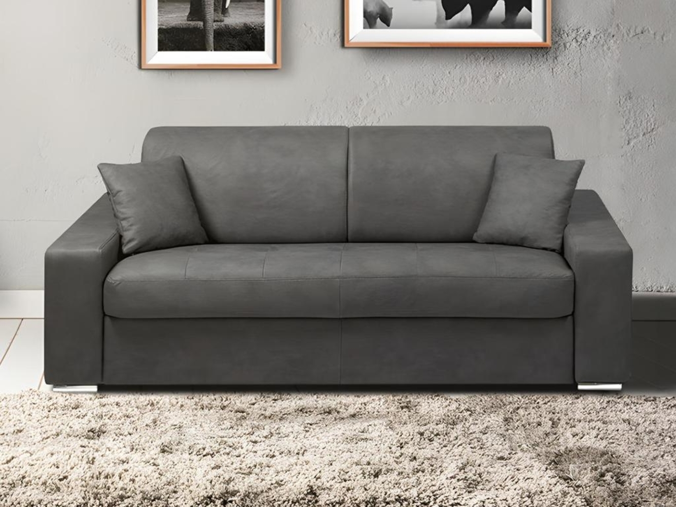 Schlafsofa 4-Sitzer Stoff EMIR - Grau - Liegefläche: 160 cm - Matratzenhöhe: 14 cm Bild 1