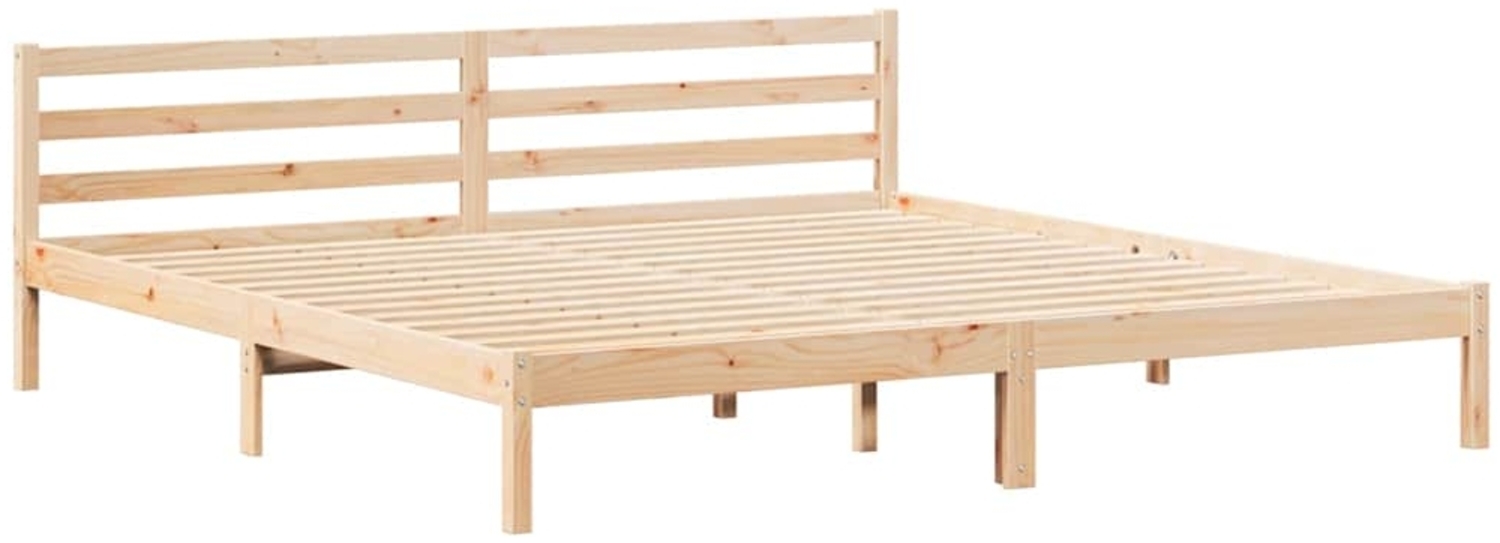 vidaXL Bettrahmen Braun 208.6 x 157.6 x 69.4 cm Massives Kiefernholz 869786 Bild 1