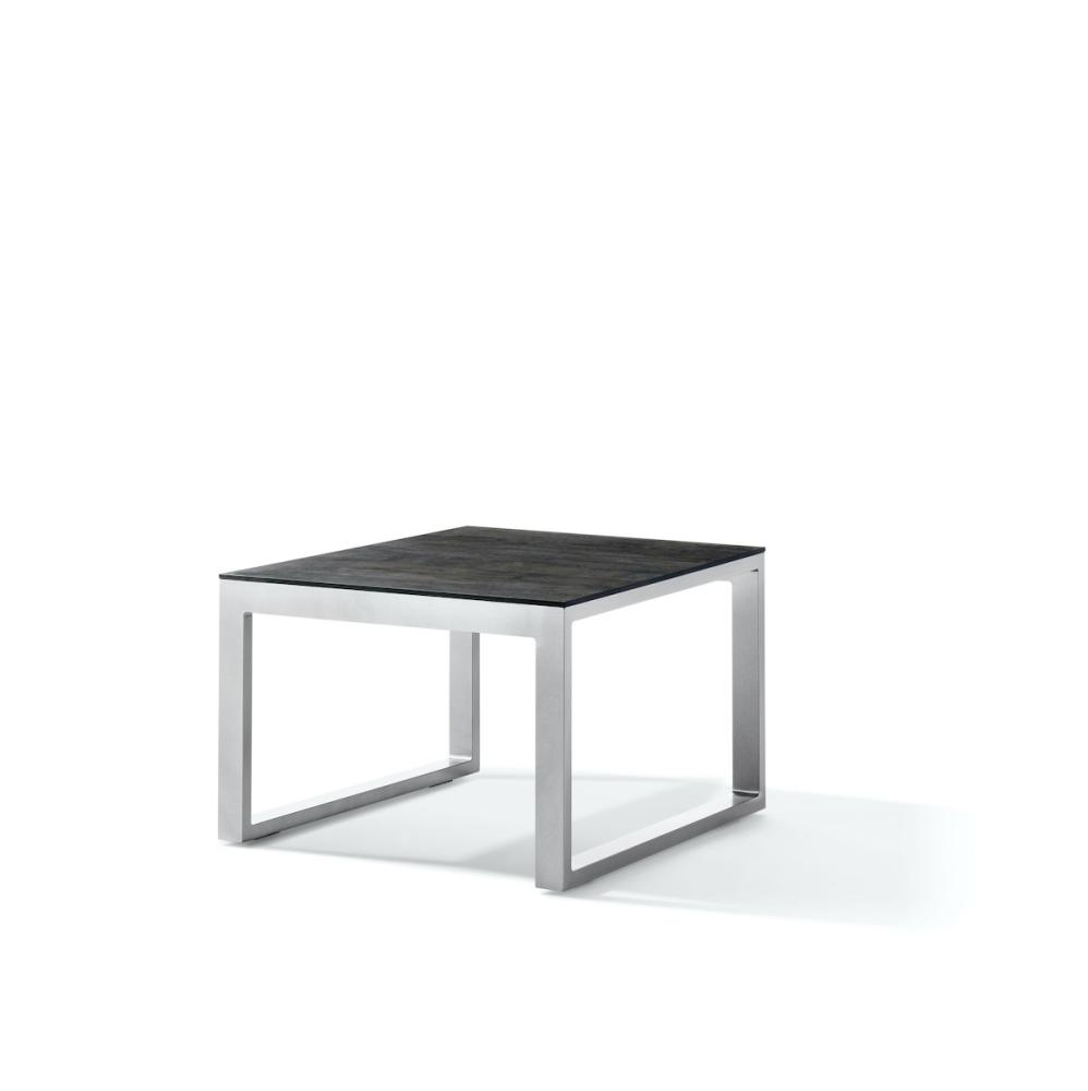 Sieger 630/A Loungetisch mit lackierter Glasplatte, Aluminium Graphit 60 x 44 x 60 cm Bild 1