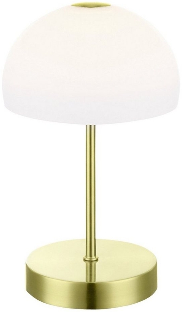 Globo LED-Tischlampe, Messing / Glas opalweiß, Ø15x26cm Bild 1