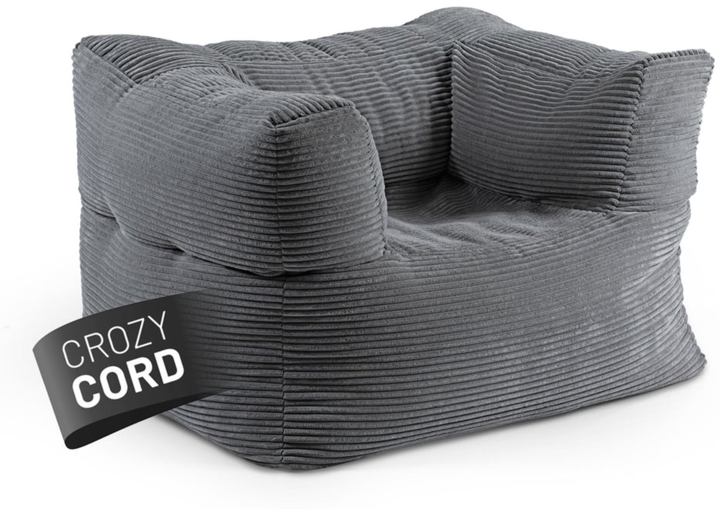Lumaland Modular Sessel - Cord-Reihe | Indoor Sitzsack mit Softer Struktur, ideal Modulen | Bean Bag für Wohnzimmer & Co. - 96 x 72 x 70 cm Bild 1