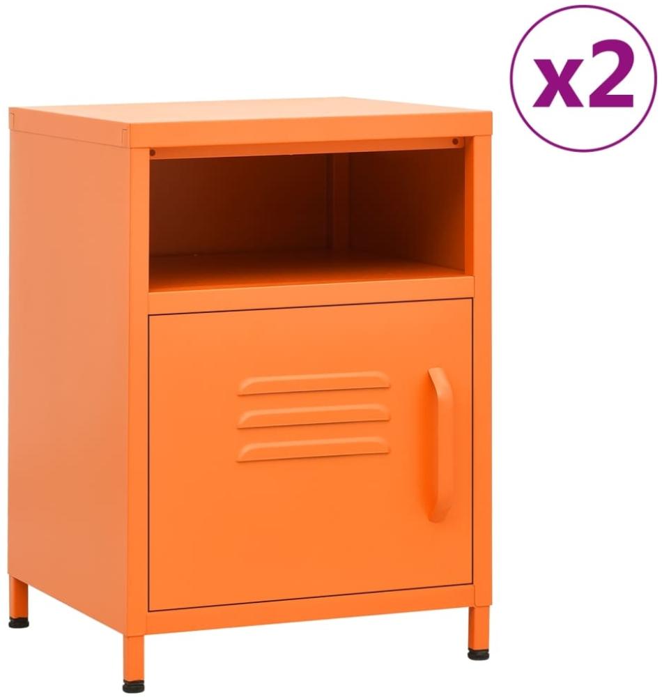 vidaXL Nachttische 2 Stk. Orange 35x35x51 cm Stahl 3095217 Bild 1