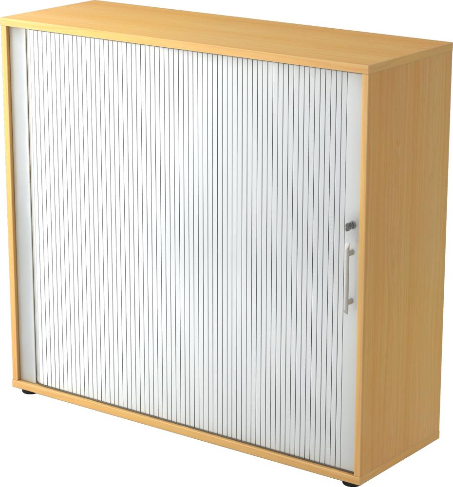 bümö® Rollladenschrank 3 OH abschließbar in Ahorn/Silber mit Relinggriffen Bild 1