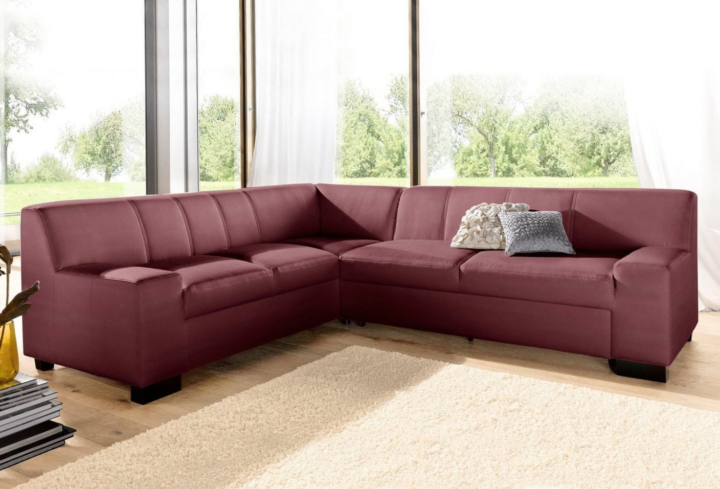 DOMO collection Ecksofa Norma, moderne Armlehnen, zeitlos und elegant, Breite 247cm, L-Form, wahlweise mit Bettfunktion Bild 1