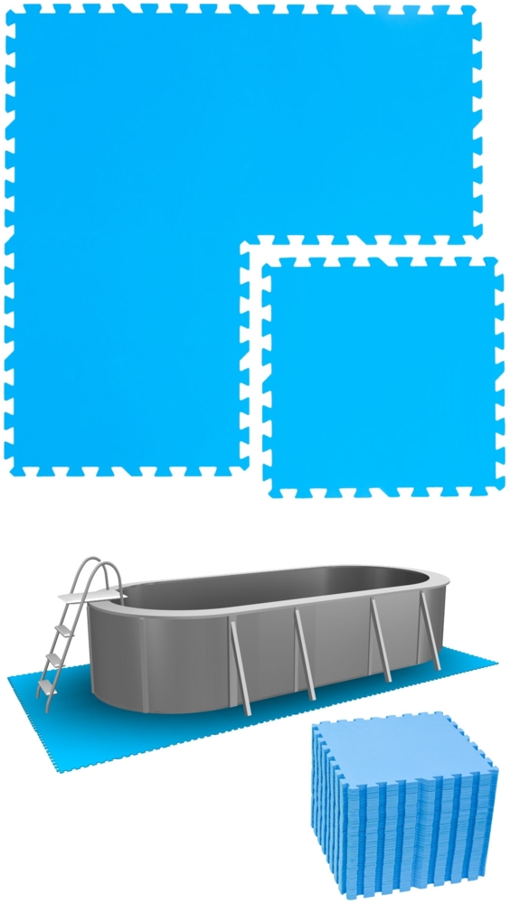 9,5m² Poolunterlage 40 Poolmatten 50x50cm in Blau Bild 1