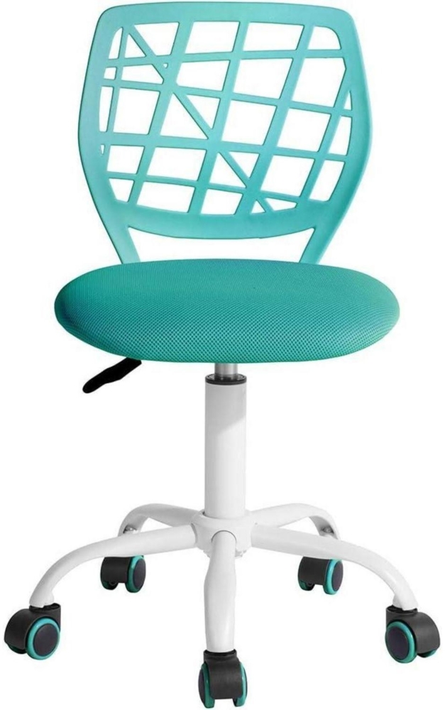 Höhenverstellbarer Bürostuhl Türkis Ergonomisch Stoffsitz Bild 1