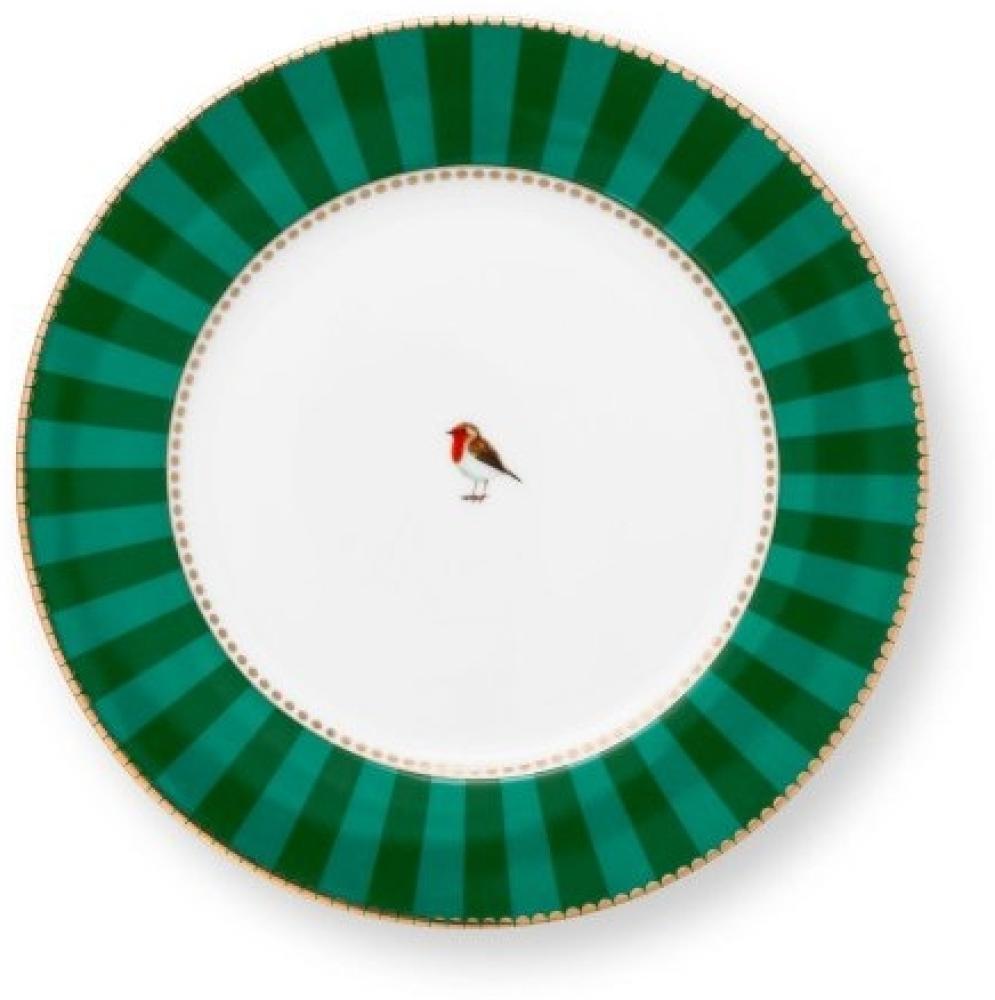 Pip Studio Frühstücksteller Love Birds Stripes Emerald Grün (21cm) 51.001.465 Bild 1