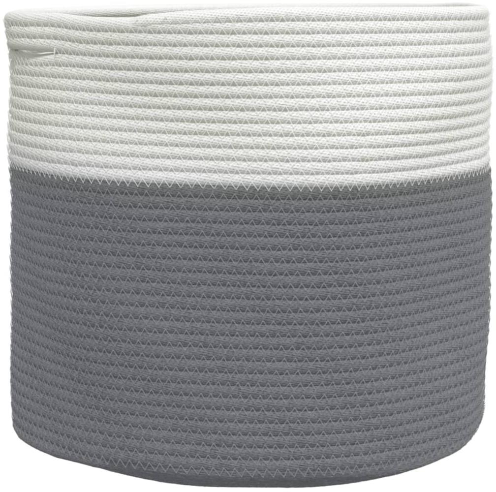 vidaXL Aufbewahrungskorb Grau und Weiß Ø40x35 cm Baumwolle 358465 Bild 1