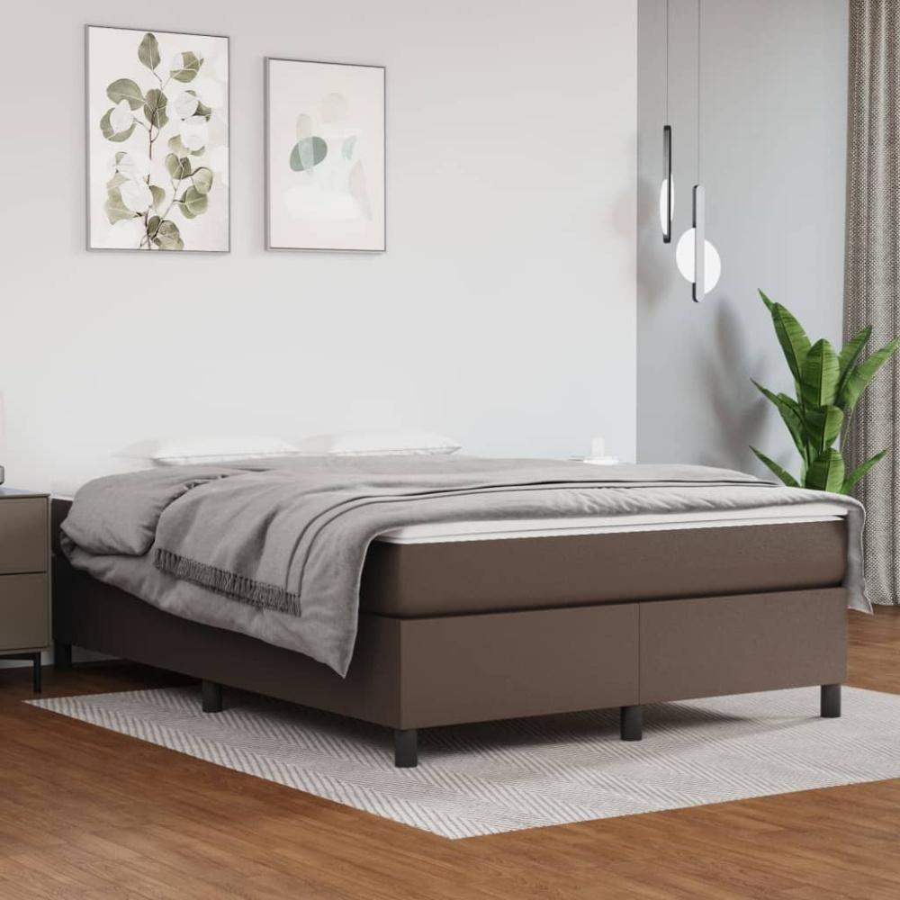 Boxspringbett Braun 140x190 cm Kunstleder [3125866] Bild 1