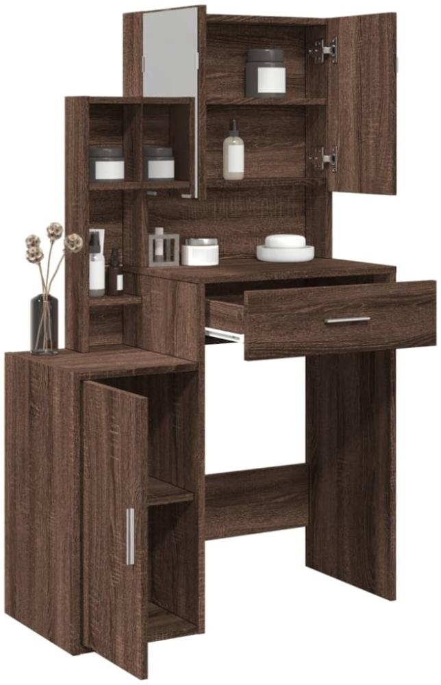 vidaXL Schminktisch mit Schrank Braun Eichen-Optik 80x35x132 cm 848240 Bild 1