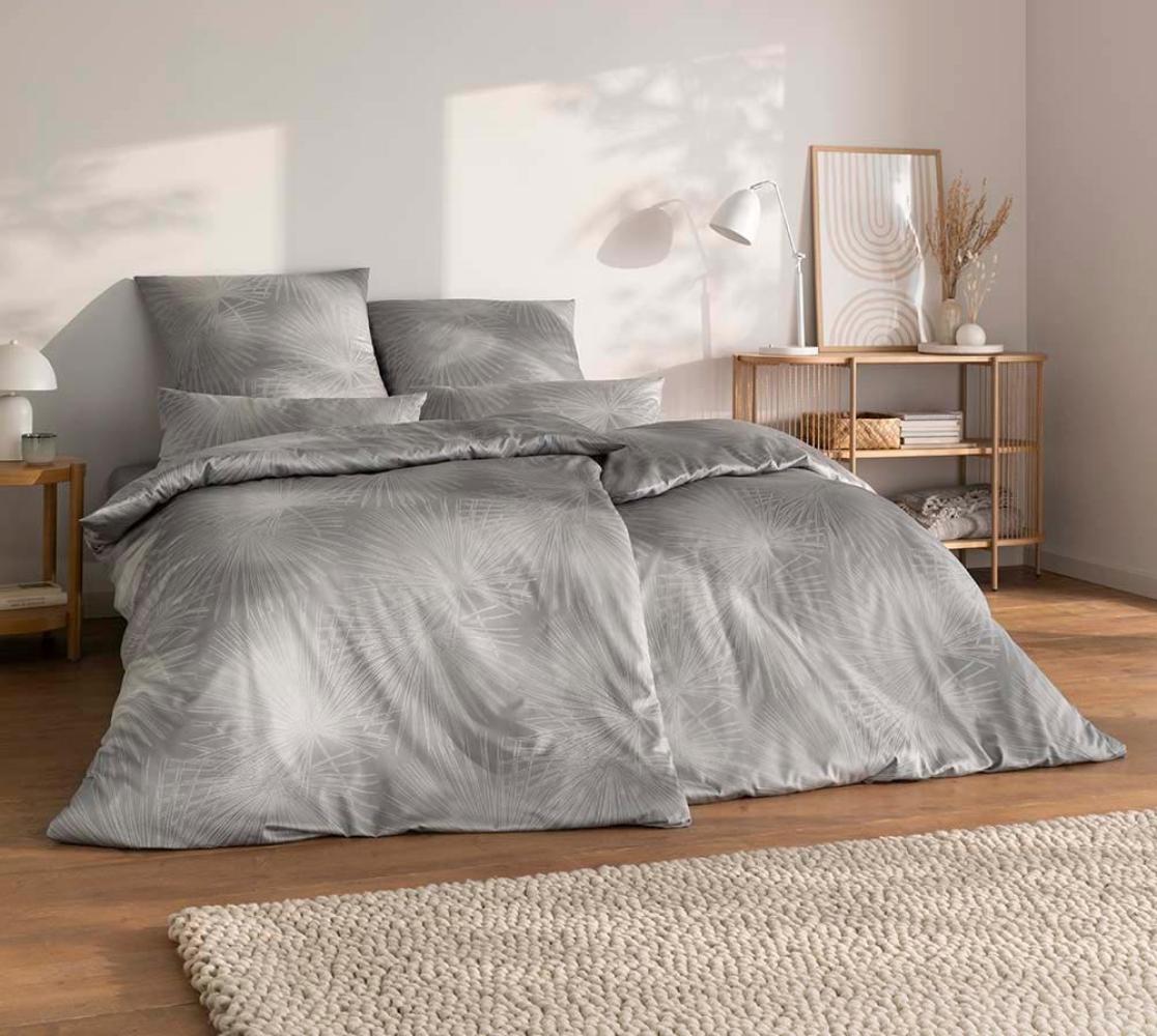 Estella Mako-Satin Bettwäsche 155x220 Candela grau Feuerwerk silber 7599-810 Bild 1