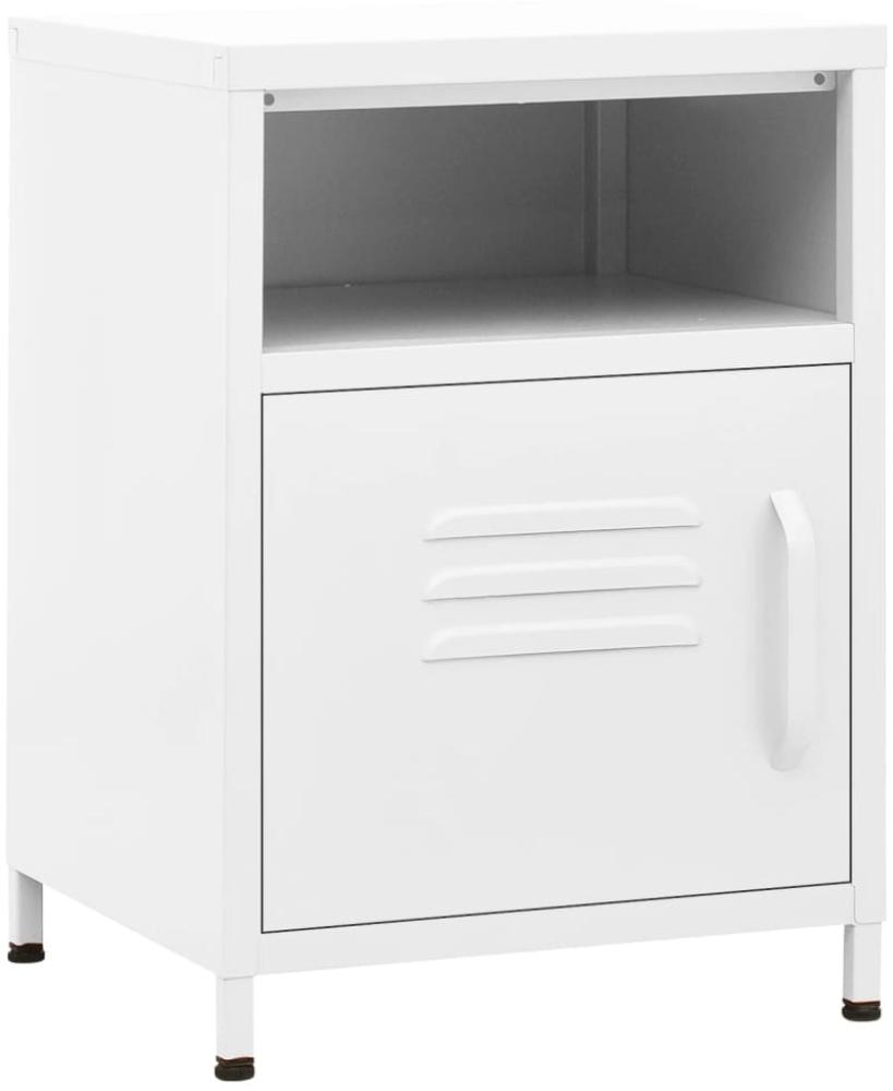 vidaXL Nachttisch Weiß 35 x 35 x 51 cm Stahl [336224] Bild 1