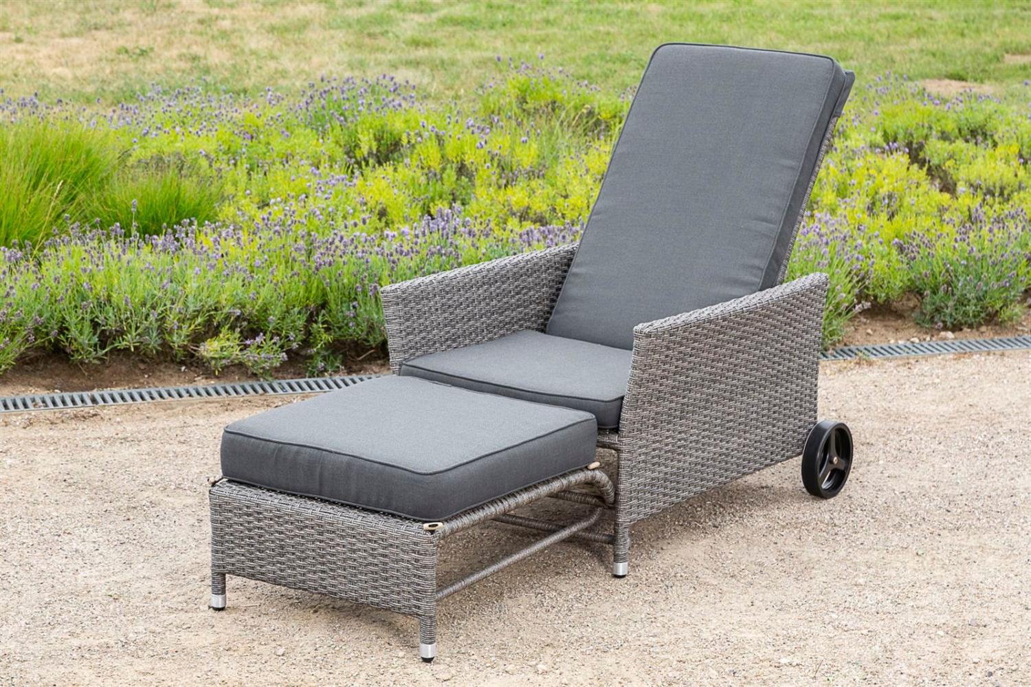 MERXX Gartensessel Komfort Deckchair (4-tlg), Stahl/Kunststoff, inkl. Auflagen Bild 1