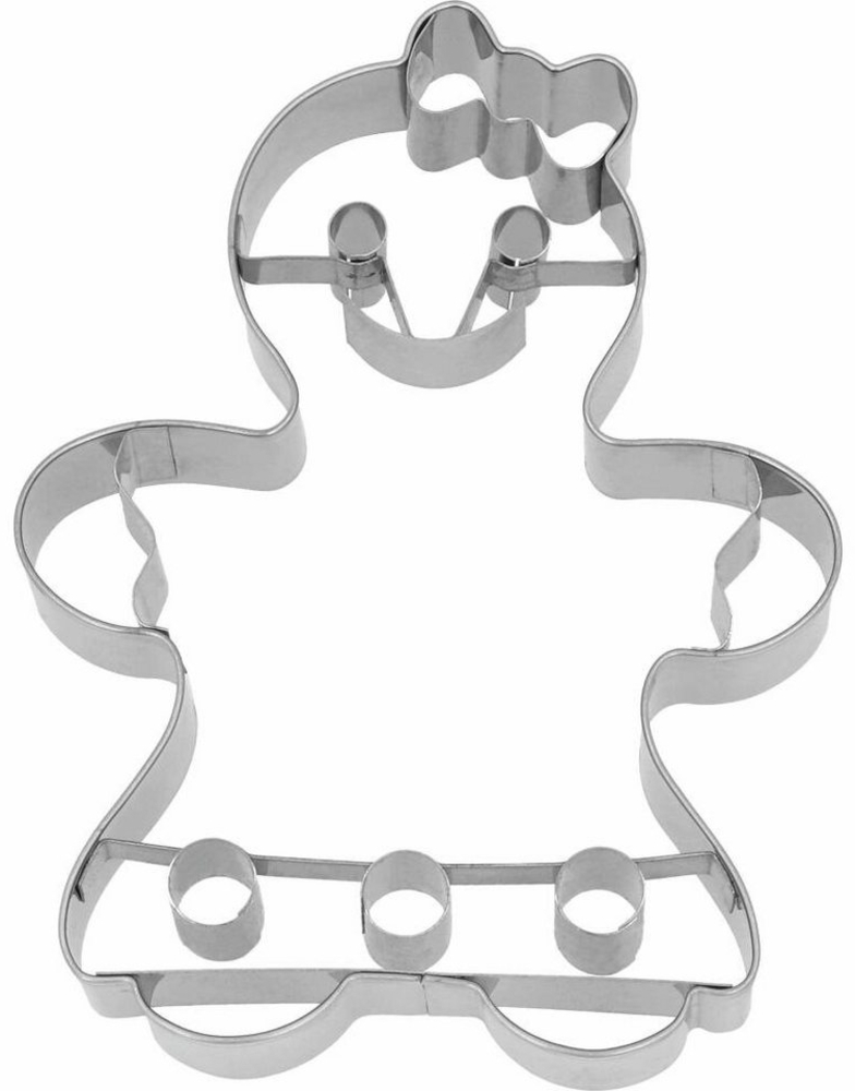 Birkmann Ausstechform Lebkuchenfrau Groß, mit Innenprägung, Ausstecher, Plätzchenform, Keks, Plätzchen, Edelstahl, 12. 5 cm, 199347 Bild 1