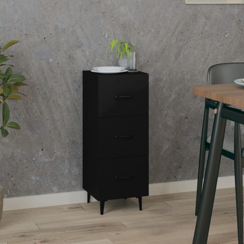 Sideboard Schwarz 34,5x34x90 cm Holzwerkstoff [812349] Bild 1