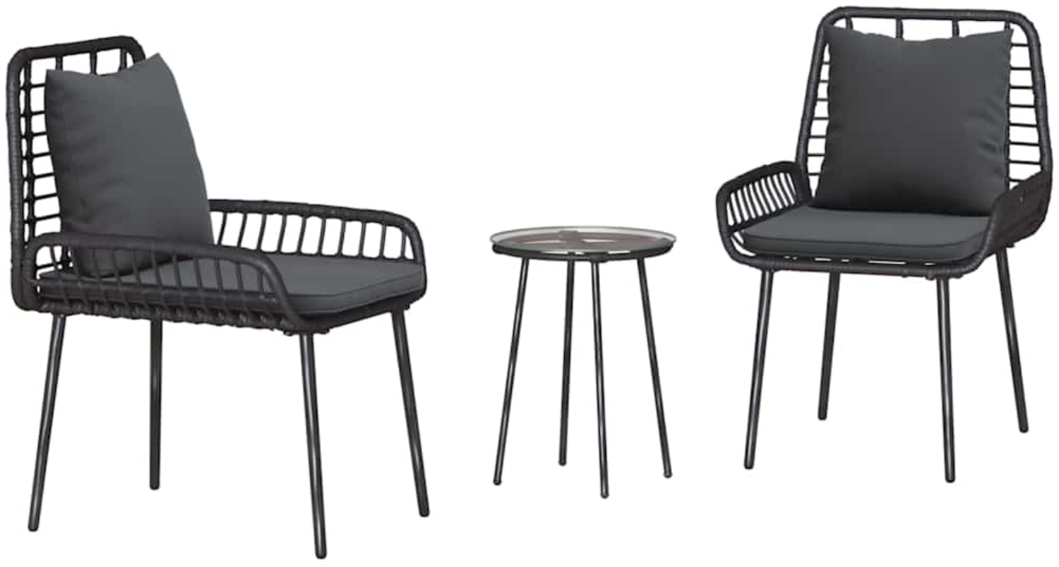 vidaXL Garten Essgruppe 3 pcs Schwarz und Anthrazit 42010356 Bild 1