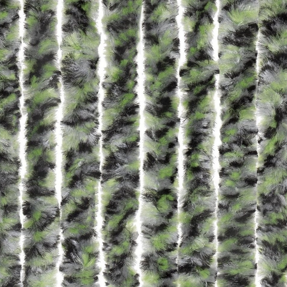 Moritz Flauschvorhang aus Chenille 56 x 185 cm grün/grau/schwarz meliert Türvorhang als Fliegenschutz Insektenschutz für Camping Wohnwagen Bild 1