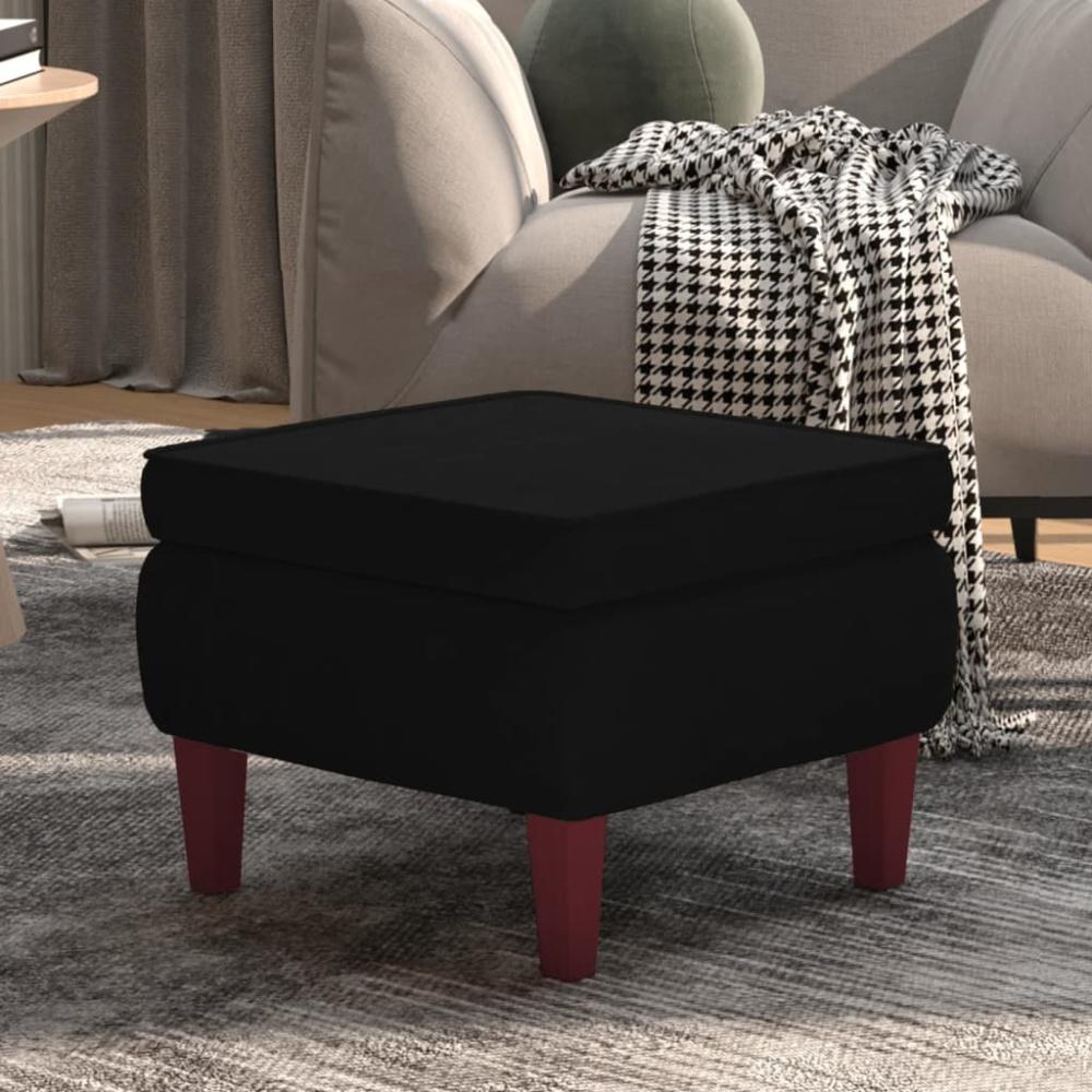 vidaXL Hocker mit Holzbeinen Schwarz Samt [329463] Bild 1