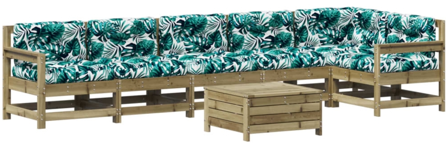 vidaXL 7-tlg. Garten-Lounge-Set mit Kissen Imprägniertes Kiefernholz 3250895 Bild 1